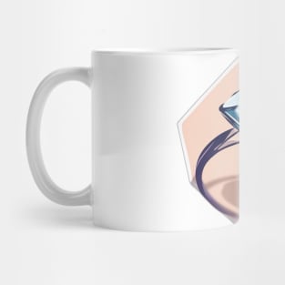 Geometric Diamond Engagement Ring Illustration No. 640 Mug